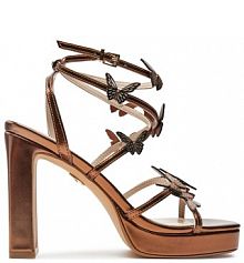 Sandały na słupku Buffalo złote 