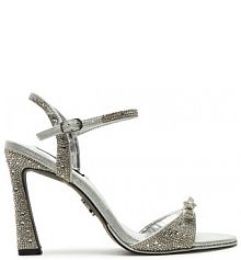 Sandały na szpilce Steve Madden srebrne 