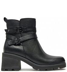 Botki na słupku Caprice czarne 