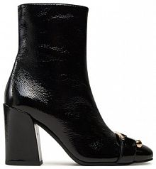 Botki na słupku Furla czarne 