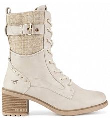 Botki na słupku Mustang białe 