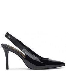 Sandały na szpilce Versace Jeans Couture czarne 