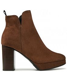 Botki na słupku Ryłko brązowe 