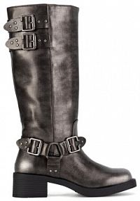 Kozaki na obcasie Jenny Fairy srebrne 