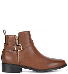 Botki na słupku Clara Barson brązowe 