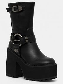 Botki na słupku Buffalo  czarne 1220052.BLK