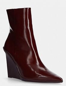 Botki na koturnie Calvin Klein  bordowy HW0HW02256