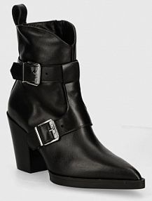 Botki na słupku Karl Lagerfeld  czarne KL31254.000