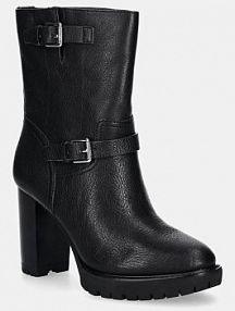 Botki na słupku Lauren Ralph Lauren  czarne 802937819001.001