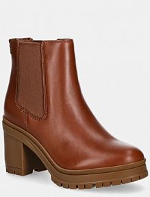 Botki na słupku Lauren Ralph Lauren  brązowe 802937825002.200