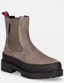 Sztyblety Tommy Jeans  beżowe damskie EN0EN02631