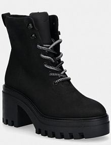 Botki na słupku Calvin Klein Jeans  czarne YW0YW01548