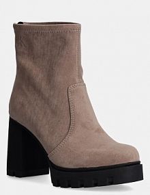 Botki na słupku Calvin Klein Jeans  brązowe YW0YW01601