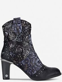 Botki na obcasie mustang czarne 1335-505