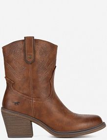 Botki na obcasie mustang brązowe 1479-502-307
