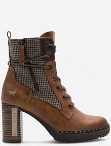 Botki na obcasie mustang brązowe 1336-510