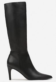 Czarne Ocieplane Kozaki Vices na Szpilce w Klasycznym Stylu Tamelith