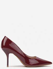 Bordowe Lakierowane Szpilki Vices ze Szpiczastym Noskiem Etavia
