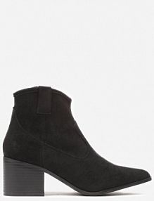 Czarne Botki Vices w Stylu Kowbojek na Obcasie Vertige