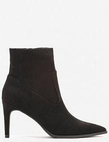 Czarne Botki Vices na Szpilce z Dopasowaną Cholewką Mesiella