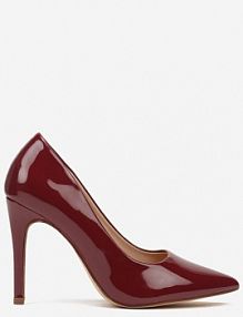 Bordowe Lakierowane Eleganckie Szpilki Vices z Wkładką ze Skóry Naturalnej Innalora