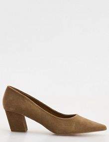 Skórzane czółenka Reserved brązowe 086CT-88X