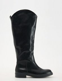 Skórzane kozaki Reserved czarne damskie 092CT-99X