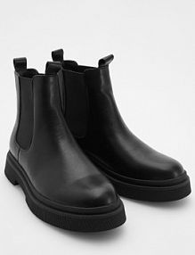 Skórzane sztyblety Reserved czarne męskie 393BE-99X