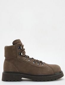 Skórzane buty trekkingowe Reserved brązowe męskie 743CH-88X