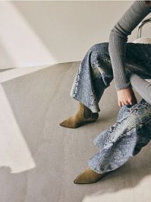 Zamszowe kowbojki Reserved zielone damskie 831BD-87X