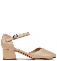 Półbuty na obcasie Caprice beżowe damskie 