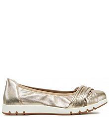 Baleriny Caprice złote damskie 