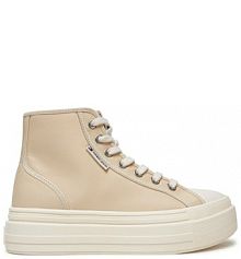 Trampki wysokie Tommy Jeans beżowe damskie 