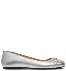 Baleriny LOVE MOSCHINO srebrne damskie 