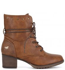 Botki na słupku Mustang brązowe 