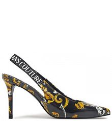 Sandały na szpilce Versace Jeans Couture czarne 