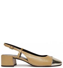 Sandały na słupku Tory Burch beżowe 