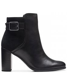 Botki na słupku Clarks czarne 