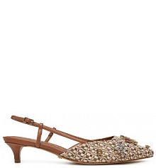 Sandały na szpilce Guess brązowe 