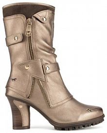 Kozaki na obcasie Mustang złote 