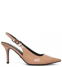 Sandały na szpilce Guess beżowe 