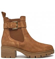 Botki na słupku Tamaris brązowe 