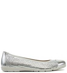 Baleriny Caprice srebrne damskie 