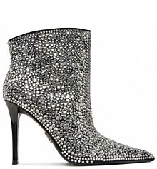 Botki na szpilce Steve Madden srebrne 