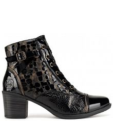 Botki na słupku Rieker czarne 