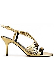 Sandały na szpilce GINO ROSSI złote 