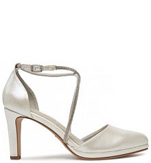 Botki na słupku Tamaris srebrne 