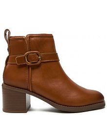 Botki na słupku Clarks brązowe 