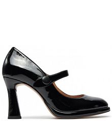 Półbuty na obcasie R.Polański czarne damskie 