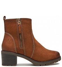 Botki na słupku Tamaris brązowe 